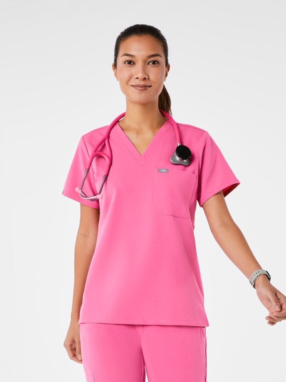 Figs F'ing Pink Catarina Scrub Top